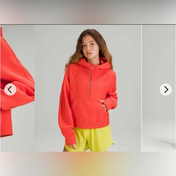 Lululemon Scuba Oversized 1/2 Zip Hoodie Autumn Red - Picture 1 of 8